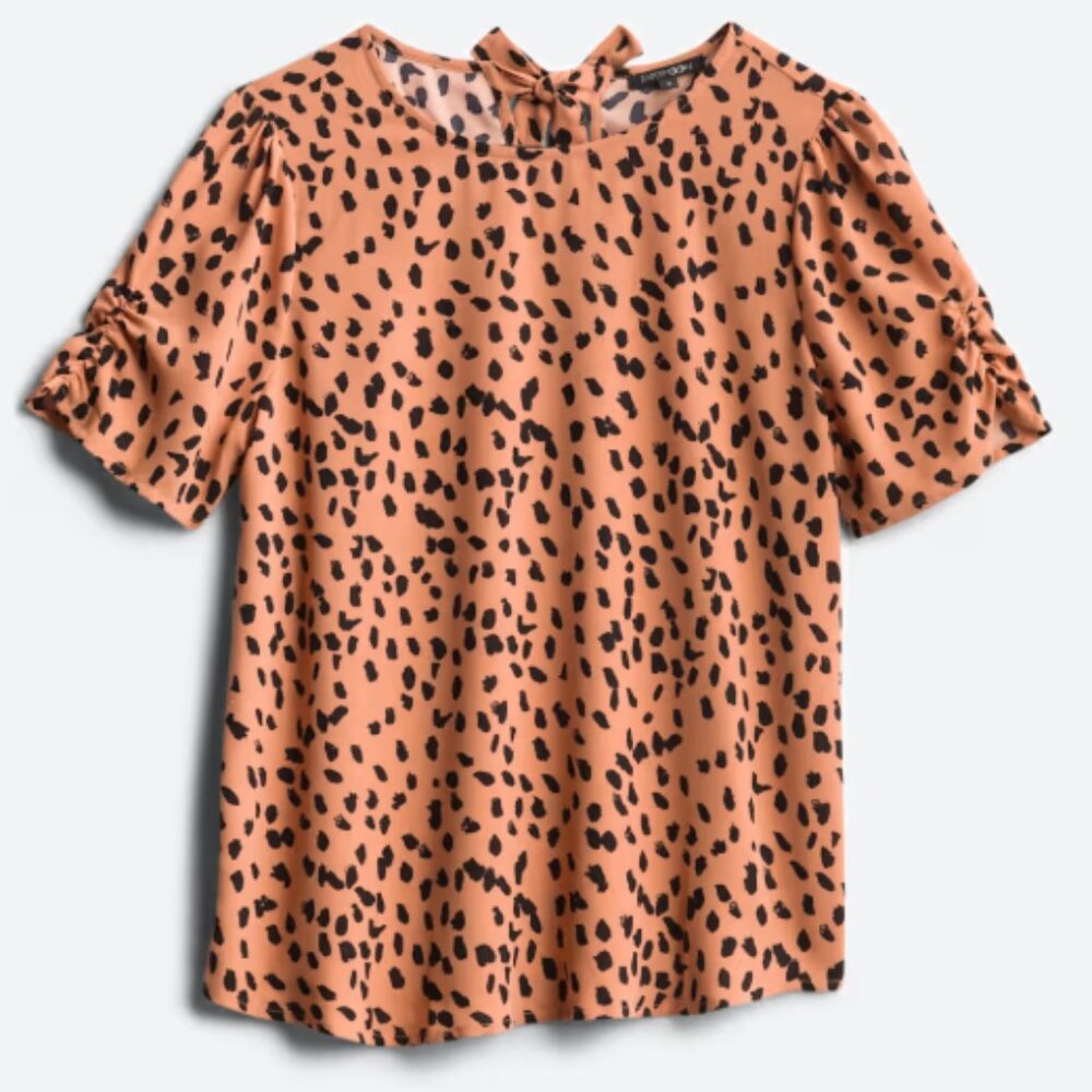 Papermoon Coral Leopard Print Blouse